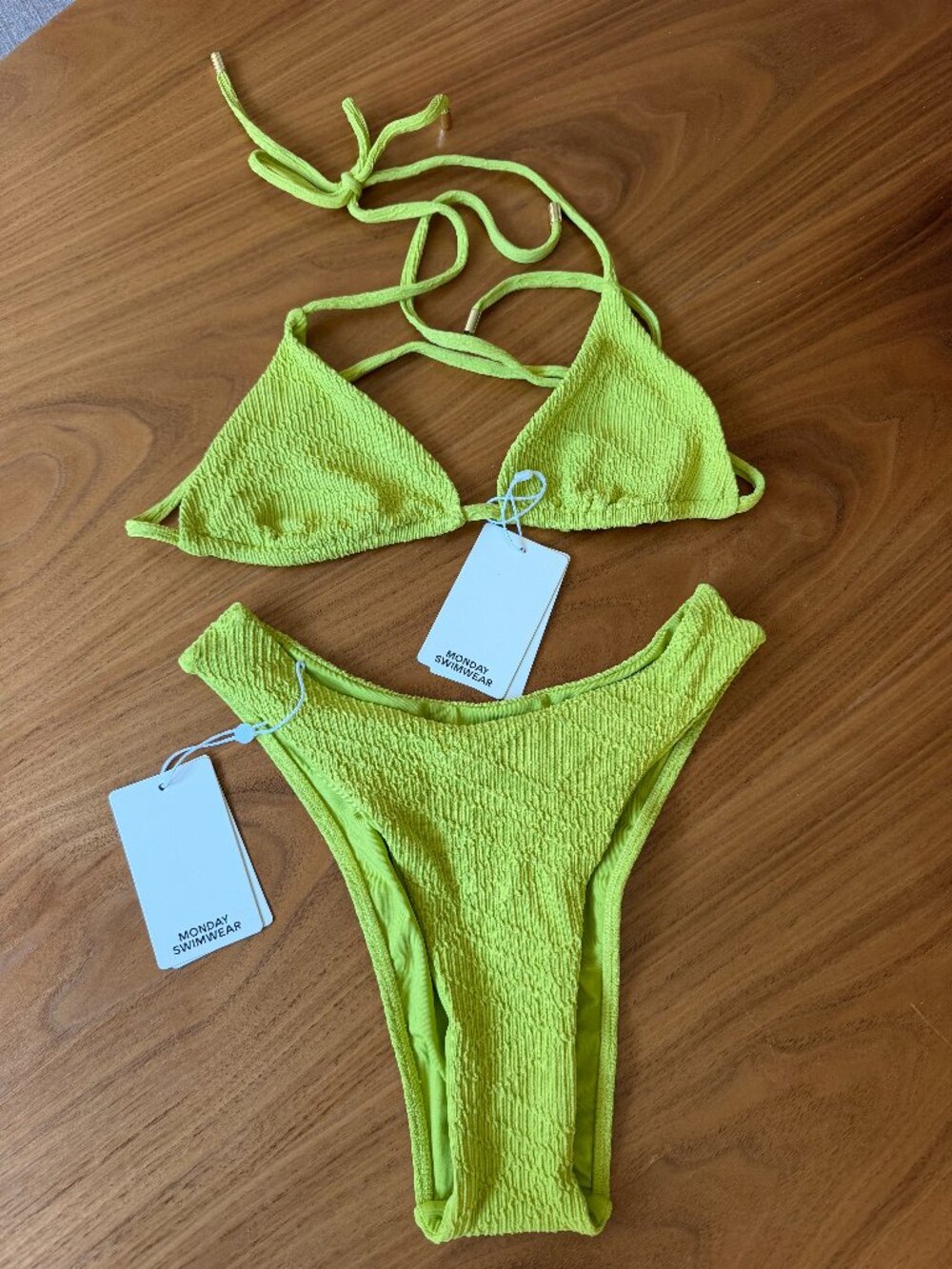 NWT Monday Swimwear Chartreuse Bikini - Size Medium